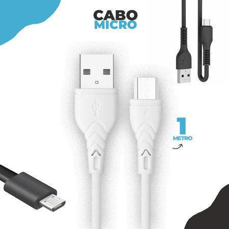 Imagem de Cabo de Carregar Tipo Micro Usb Pvc 1M P/ Carregador Celular 1 Metro