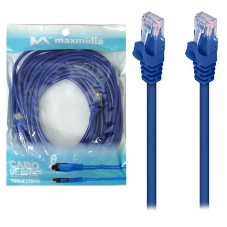 Imagem de Cabo De Rede 10mts Azul Rj45 Crimpado Cat5e Original