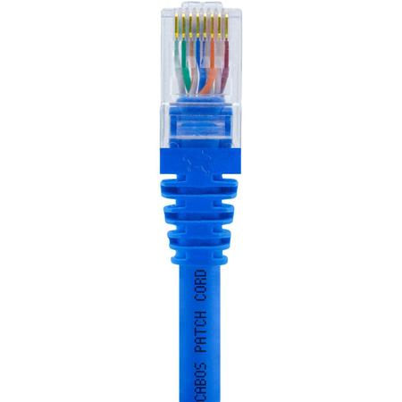 Imagem de Cabo De Rede 30 CM Patch Cord Azul Cat6 UTP 100% Cobre para Rack