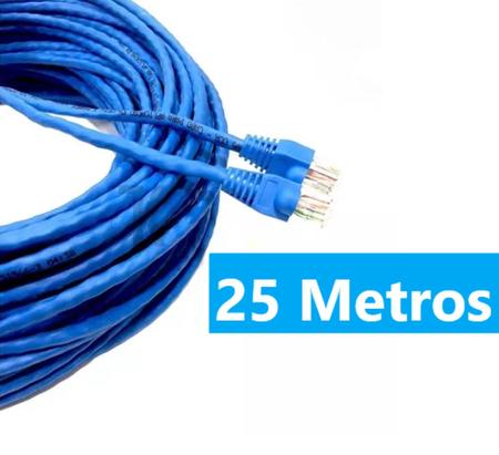 Cabo de rede azul -- 25 Metros profissional -- cftv -- Internet -- Montado - ULTRA/INFINITY Imagem de Cabo de rede azul -- 25 Metros profissional -- cftv -- Internet -- Montado
