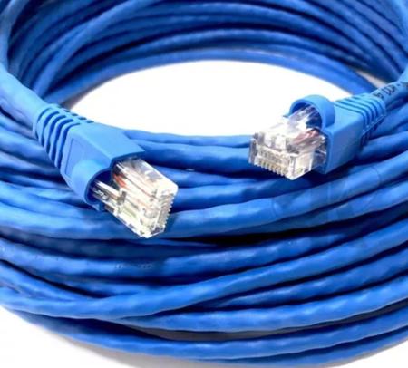 Cabo de rede azul -- 25 Metros profissional -- cftv -- Internet -- Montado - ULTRA/INFINITY Imagem de Cabo de rede azul -- 25 Metros profissional -- cftv -- Internet -- Montado