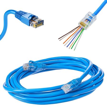 Cabo De Rede Cat6 5 Metros Rj45 Ethernet Azul X-cell Imagem de Cabo De Rede Cat6 5 Metros Rj45 Ethernet Azul X-cell