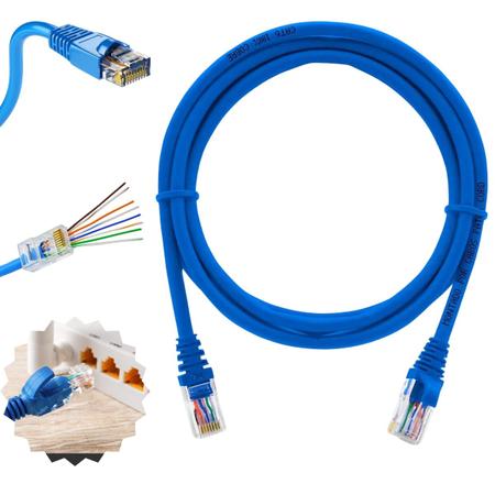 Cabo De Rede Cat6 5 Metros Rj45 Ethernet Azul X-cell Imagem de Cabo De Rede Cat6 5 Metros Rj45 Ethernet Azul X-cell