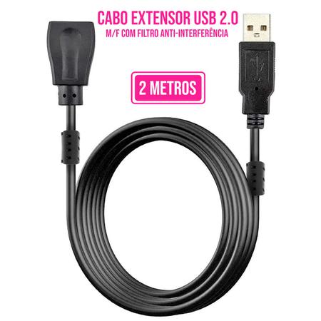 Imagem de Cabo Extensor USB 2.0 Universal Computador Notebook Filtro