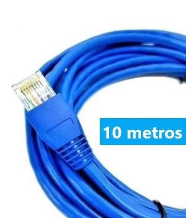 Imagem de Cabo fio internet rede 10 metros azul CAT5E RJ45