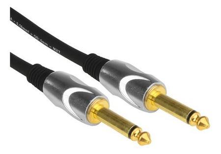 Imagem de Cabo Guitarra Violão Baixo 3m Metros P10 P10 Plug Ouro 24k