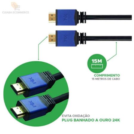 Imagem de Cabo hdmi Macho x Macho 2.0 15m: Som Imersivo