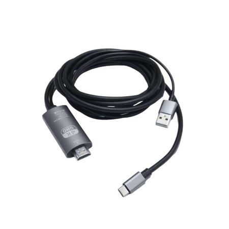 Imagem de Cabo HDTV USB-B e Tipo-C 2,0 Metros HDMI 4k Para Projetor e Tv
