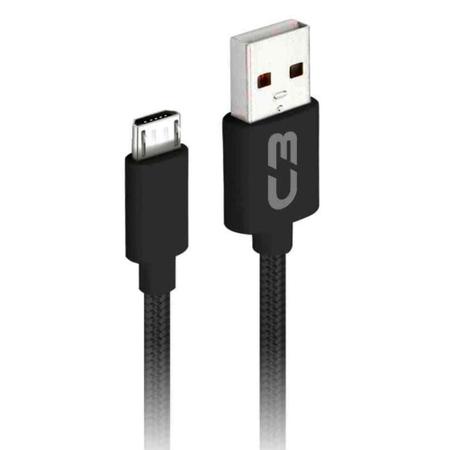 Imagem de Cabo Micro USB para USB - 2 Metros - Preto - C3Tech CB-M21BK C3PLUS