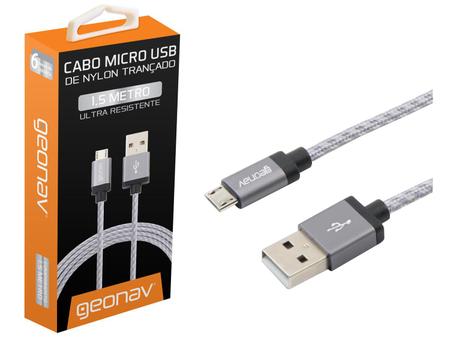 Imagem de Cabo Micro USB Universal 1,5m Ultraresistente Geonav MIC15T