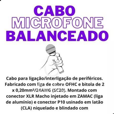 Imagem de Cabo Microfone E Violão Mono Xlr / P10 Balanceado 3 Metros