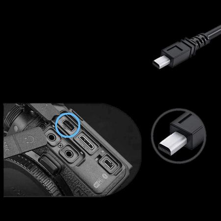Imagem de Cabo Mini USB 8 Pin UC-E6 RCA Áudio/Vídeo para Câmeras Digitais (CB-AVC5)