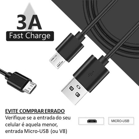 Imagem de Cabo Original Ztd Compativel Para Moto G6 Play E Nexus 6 Carregamento Rapido Com 2 Metros - MICRO2MP