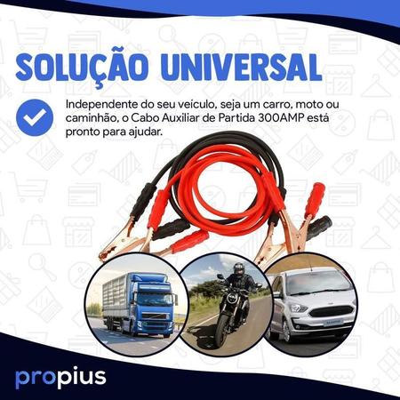 Imagem de Cabo Transferência Bateria Carro 300Amp Veicular Chupeta