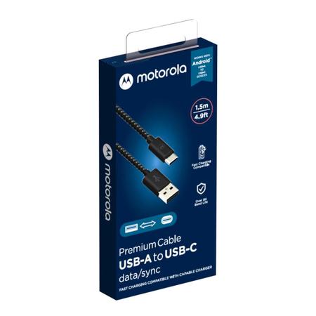 Cabo USB Dados Premium USB-C/USB-C, 1,5 Metros, MOTOROLA