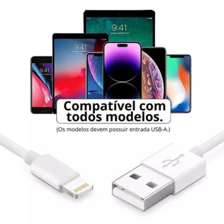 Imagem de Cabo Usb Ipho 1 Metro Branco Turbo Branco Garantia