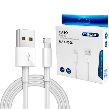 Imagem de Cabo USB para Ligthing Puro Cobre Carga e Dados It Blue Max