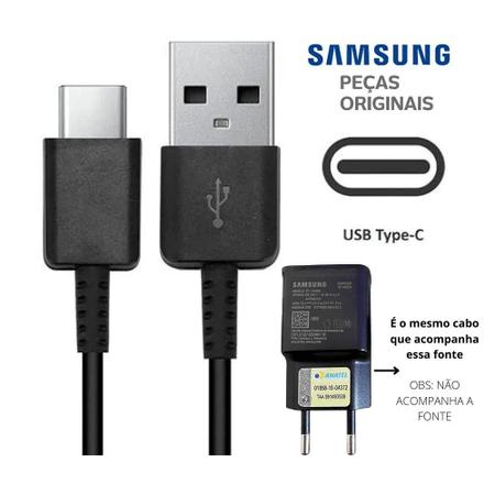 Imagem de Cabo USB Tipo C Samsung Galaxy A12 A20 A30 A50 A30s M31 M51 S10 S20 80 Cm Original 