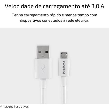 Imagem de Cabo USB x Micro USB Carregador 3.0A 1.2m Intelbras EUAB12PB