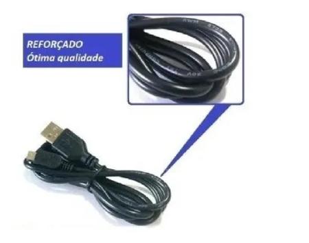 Imagem de Cabo USB X Mini USB (V3) Com 1 MT Carregamento Rápido Caixa Caixinha De Som
