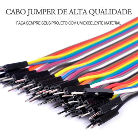 Imagem de Cabo Wire Jumper 20cm 40 Fios Macho-macho Protoboard Arduino