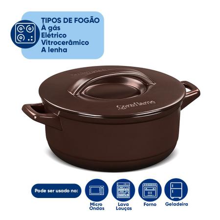 Imagem de Caçarola de Cerâmica Duo+ 28cm 6L Chocolate Ceraflame