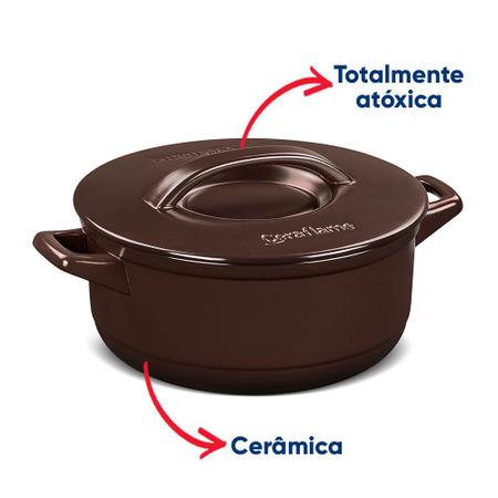 Imagem de Caçarola de Cerâmica Duo+ 28cm 6L Chocolate Ceraflame