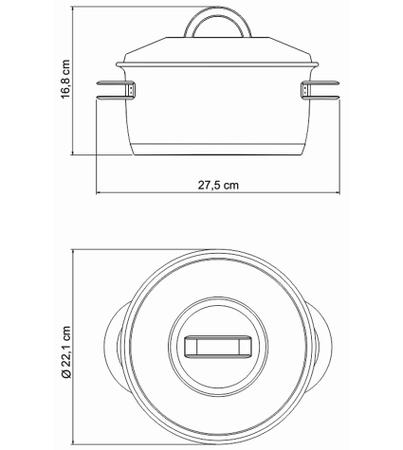 Imagem de Caçarola Funda 20cm 3,6 Litros Solar Aço Inox Tramontina Fundo Triplo Com Tampa E Alças