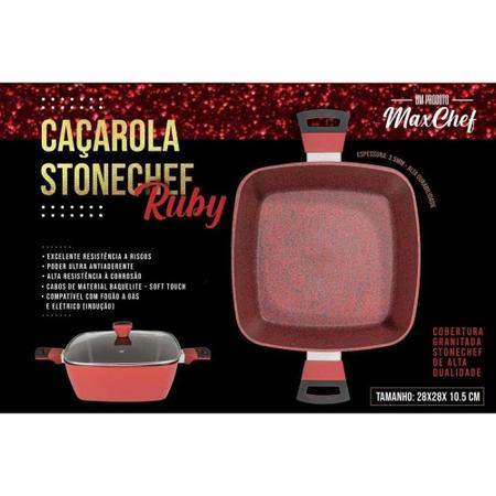 Imagem de Caçarola MaxChef StoneChef 6,2L Ruby - Vermelha