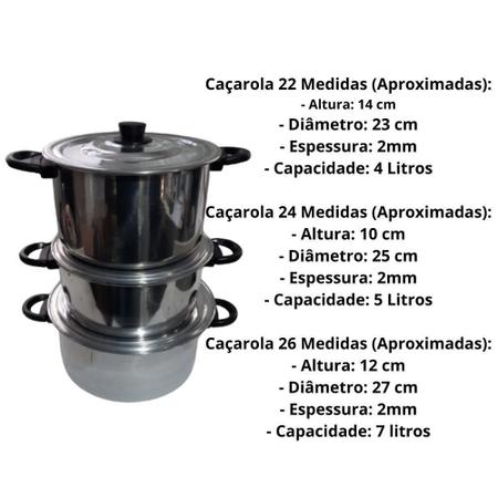 Imagem de Caçarola Panela Grande Feijoada Caldo 22/24/26