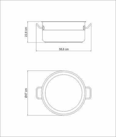 Imagem de Caçarola Rasa Inox Fundo Triplo Sem Tampa 45Cm 35L 62643450