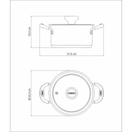 Imagem de Caçarola Tramontina Indução Inox Solar Silicone 20cm 3,6 L