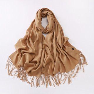 Cachecol Liso Unissex Lenço Feminino e Masculino com Franja - JWH-2428 Imagem de Cachecol Liso Unissex Lenço Feminino e Masculino com Franja