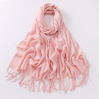 Cachecol Liso Unissex Lenço Feminino e Masculino com Franja - JWH-2428 Imagem de Cachecol Liso Unissex Lenço Feminino e Masculino com Franja
