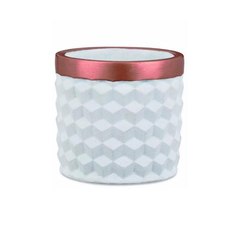 Imagem de Cachepot em Cimento 3D Branco e Rosé Gold 14cm Mart 08575M