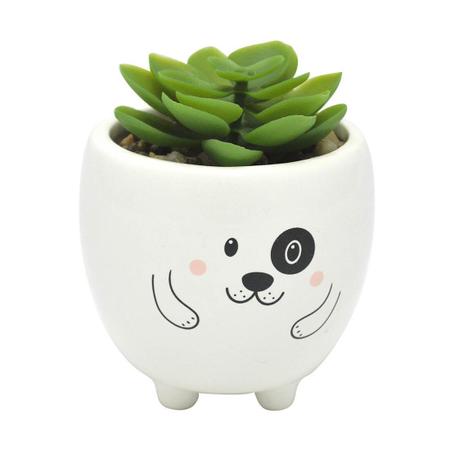 Imagem de Cachepot vaso vasinho com suculenta plantinha animais