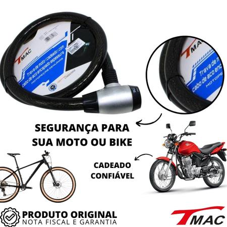 Imagem de Cadeado Corrente Para Bicicleta Moto Estepe Bike Cabo De Aço