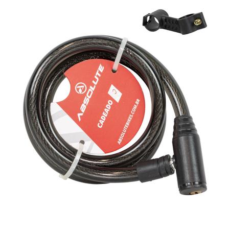 Cadeado Trava Bike Ciclo Bicicleta Com Chaves 1 Metro X 12Mm - Absolute Imagem de Cadeado Trava Bike Ciclo Bicicleta Com Chaves 1 Metro X 12Mm