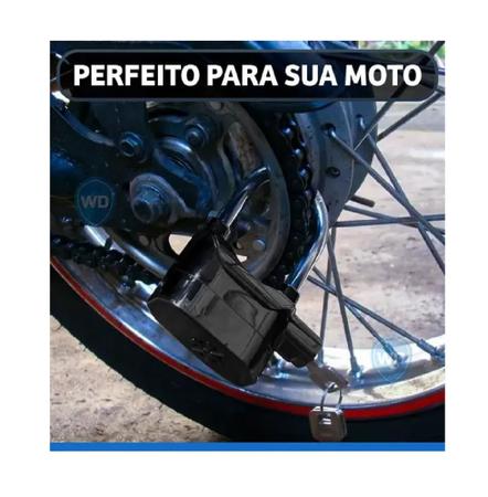 Imagem de Cadeado Trava Disco Moto Bike Com Alarme Sirene Anti Furto