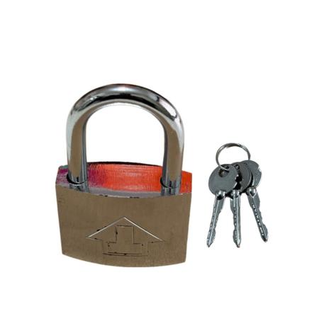 Cadeado Tripado 63mm Grande Resistente Prevenção Antifurto Com 3 Chaves Imagem de Cadeado Tripado 63mm Grande Resistente Prevenção Antifurto Com 3 Chaves