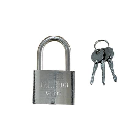 Cadeado Tripado 63mm Grande Resistente Prevenção Antifurto Com 3 Chaves Imagem de Cadeado Tripado 63mm Grande Resistente Prevenção Antifurto Com 3 Chaves
