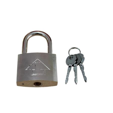 Cadeado Tripado 63mm Grande Resistente Prevenção Antifurto Com 3 Chaves Imagem de Cadeado Tripado 63mm Grande Resistente Prevenção Antifurto Com 3 Chaves