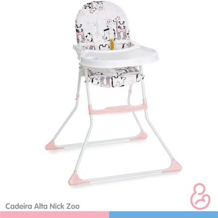 Cadeira Alta De Bebê Para Alimentação Refeição infantil Até 23 Kg Nick  Zoológico Rosa Galzerano Com Cinto de Segurança - Cadeira de Alimentação  Alta - Magazine Luiza