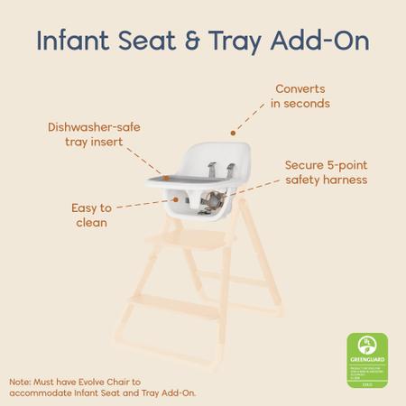 Imagem de Cadeira alta para bebês Ergobaby Evolve Seat Insert Tray de madeira escura