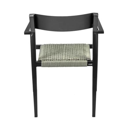 Imagem de Cadeira Área Externa com Corda Naútica Floripa Alumínio Preto/Verde G56 - Gran Belo