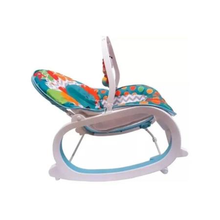 Imagem de Cadeira Balanço 2 em 1 Vibratória Musical Bebê Safari Azul