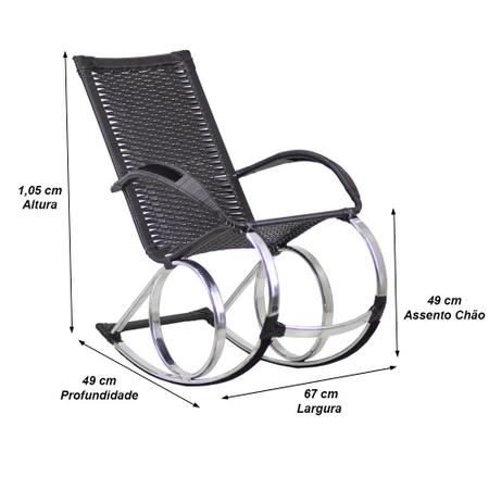 Imagem de Cadeira Balanço em Alumínio para Jardim, Área, Sala e Piscina Trama Original
