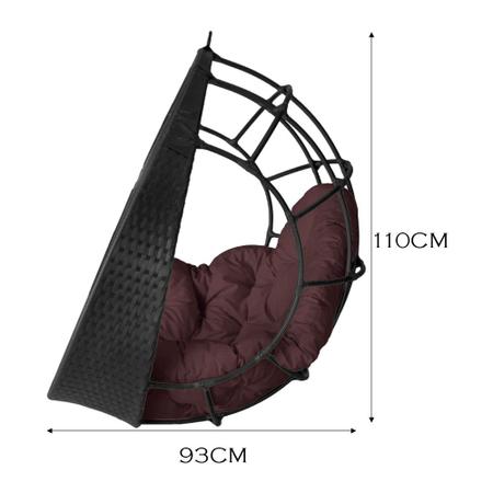 Imagem de Cadeira Balanço Ninho Suspenso de Fibra com Almofada Impermeável