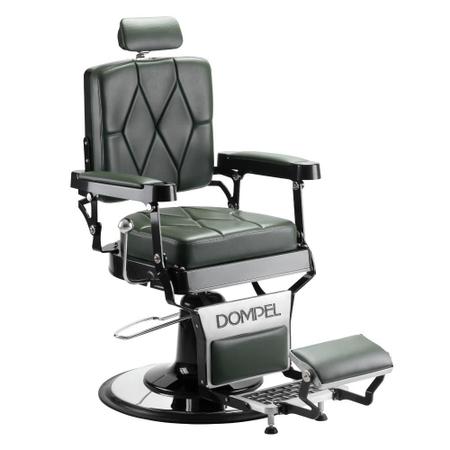 Cadeira De Barbeiro Reclinável Harley Profissional Dompel Cor Preto/Branco