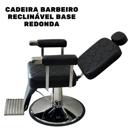 Imagem de Cadeira Barbeiro Reclinável Base Redonda IWCBRBR005